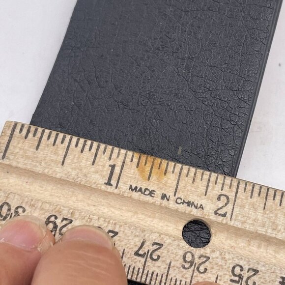 Chico's Women Textured Silver Tone Round Buckle Clasp Belt Black Small Medium - Picture 7 of 7